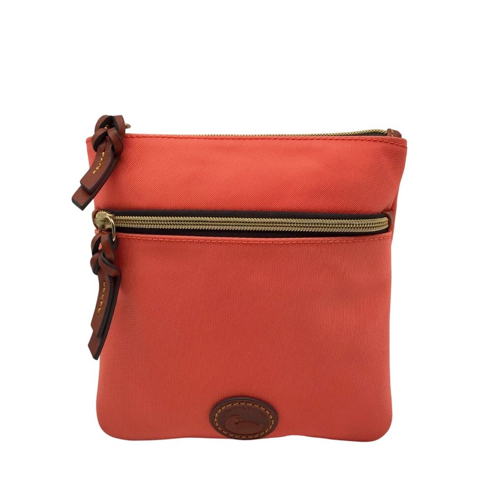 Dooney & Bourke Orange Nylon Double Zip Crossbody